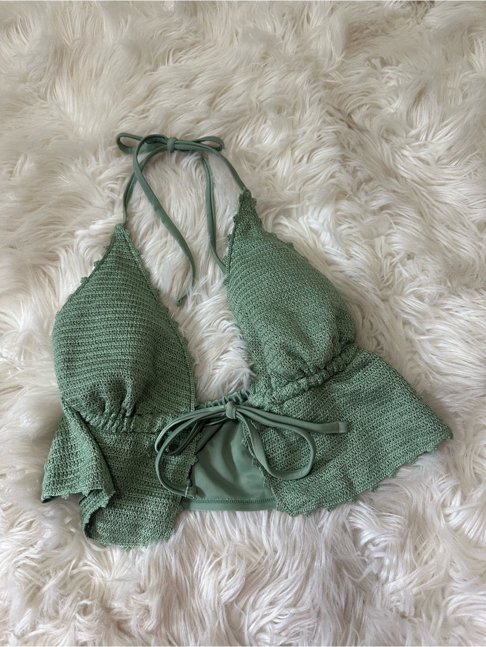 wild fable Sage Green Crochet Bikini Top